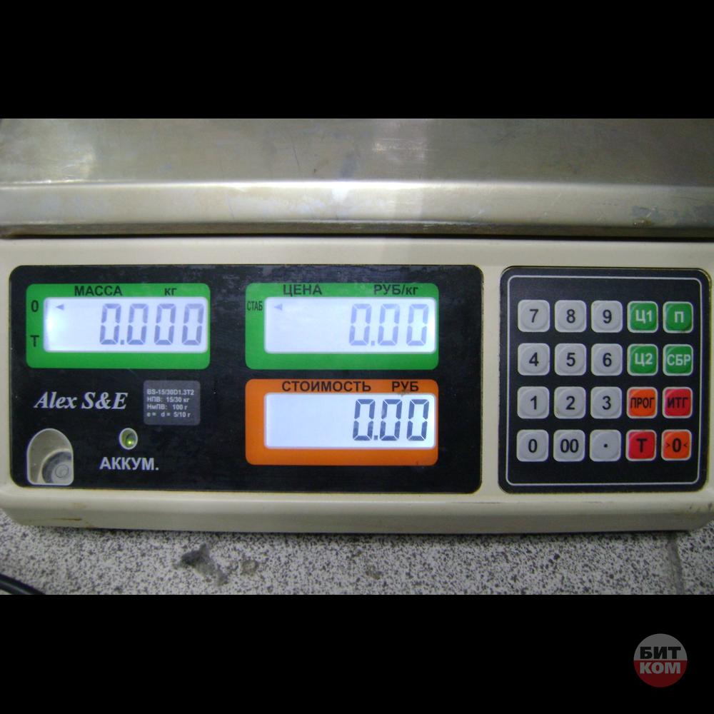 Весы торговые Alex se bs-1530 d1.3t2